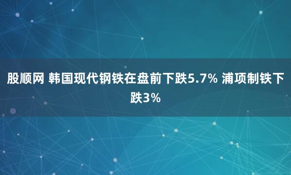 股顺网 韩国现代钢铁在盘前下跌5.7% 浦项制铁下跌3%